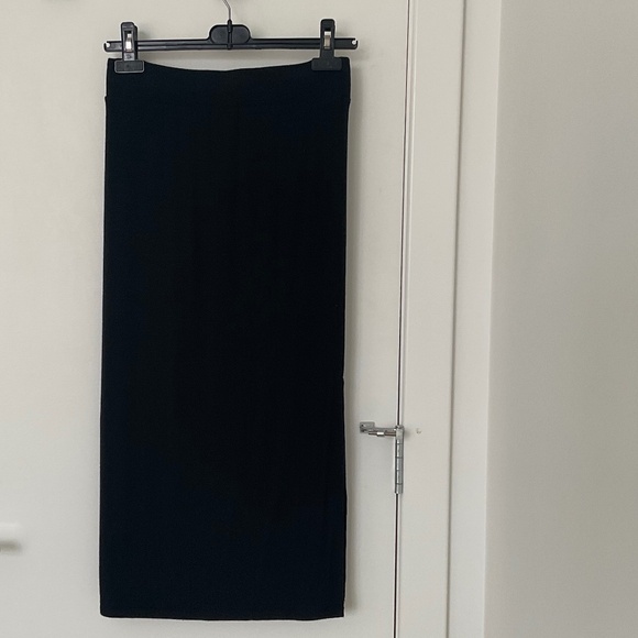 ATM MODAL RIB SIDE SLIT MAXI SKIRT - Picture 3 of 9